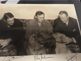 MLB Gabby Hartnett Roy Johnson and Larry French Signed  Photo JSA Certified
