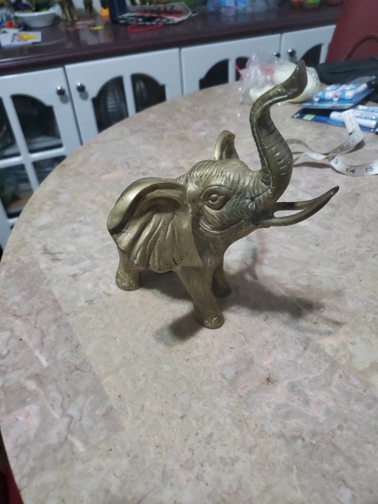 Vintage Solid Brass Elephant