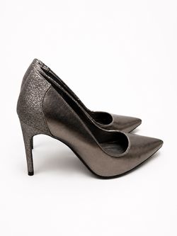 Metallic Pewter Stiletto Pumps
