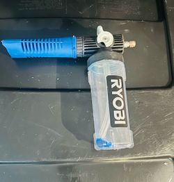 RYOBI Pressure Washer Foam Blaster) w/ clear detergent canister.