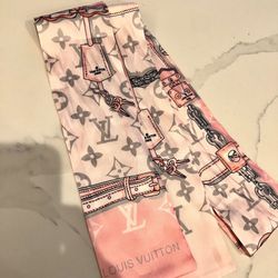 Louis Vuitton Pink Silk Confidential Bandeau Scarf