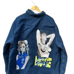 Chun li denim vintage coat rare street fighter 2 anime dbz