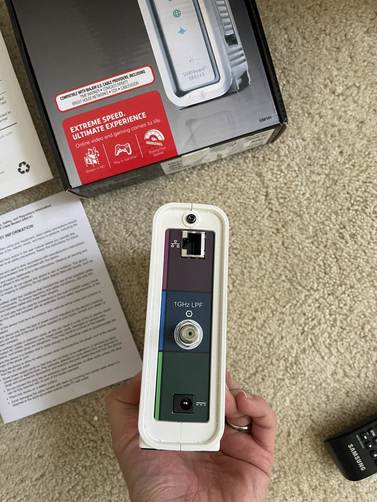 Sb6141 cable modem