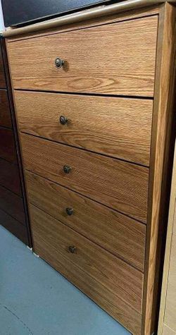 5 Drawer oak wood