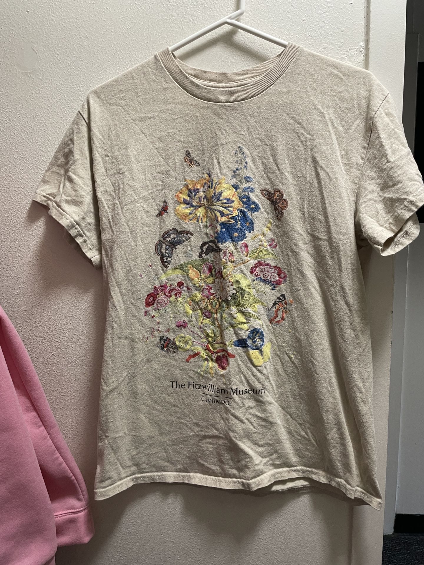 Beige Floral Graphic Tee
