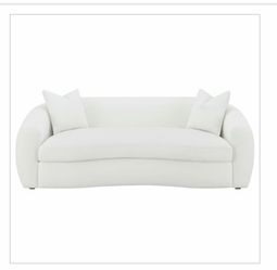 Ivory faux sheepskin sofa
