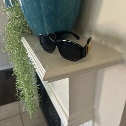 Black Rectangle Sunglasses w/ Gold Side Detail – New (2 Available)