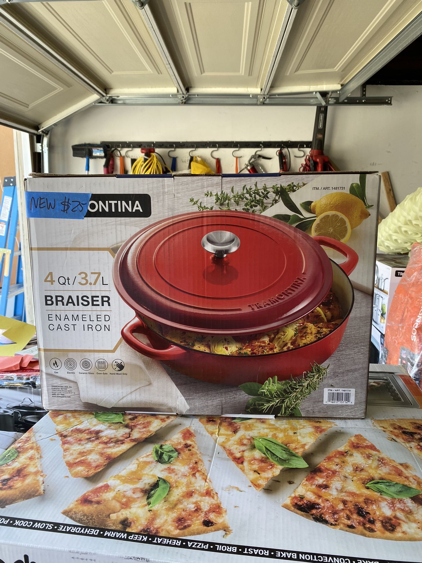 Tramontina 4quart Covered Enameled Cast Iron Braiser Red