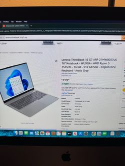 Levono Thinkbook 16" notebook