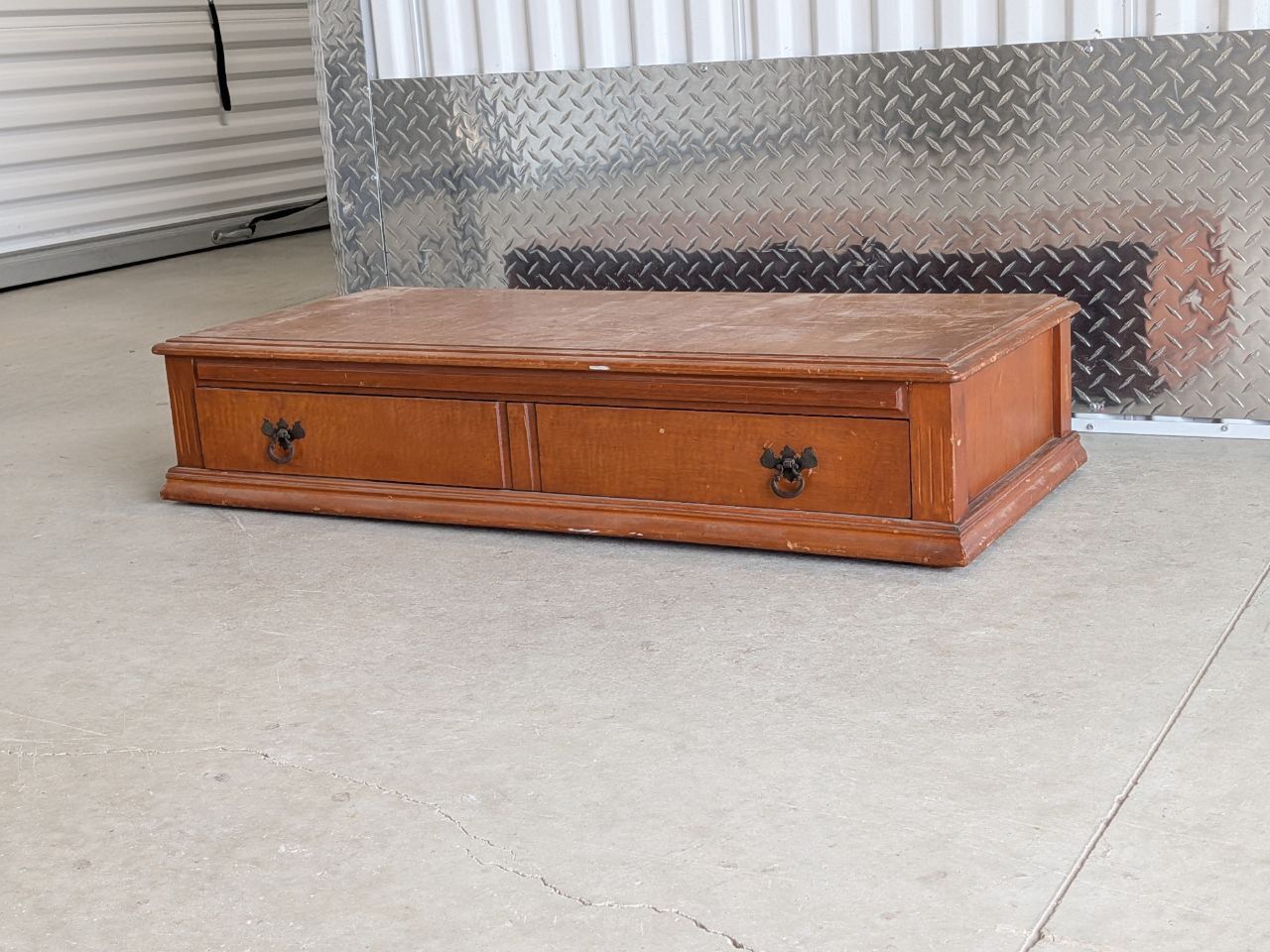 Vintage Wooden Dresser Top Jewelry Storage Chest – 2 Drawer Tabletop Organizer