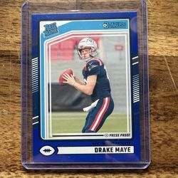 2024 Panini Donruss - Rated Rookie Drake Maye #379 Blue Press Proof (RC)