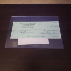 JSA authenticated signed  autograph canceled check of actress Carol Sue Ladd wife of actor Alan W. Ladd 