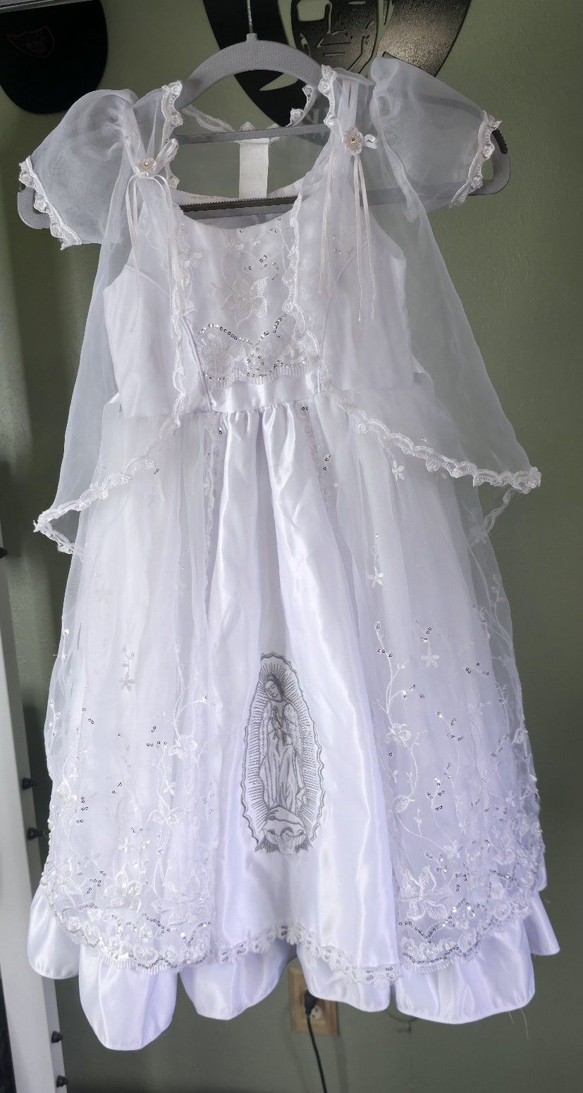 White Baptism/communion Or Flower Girl Dress