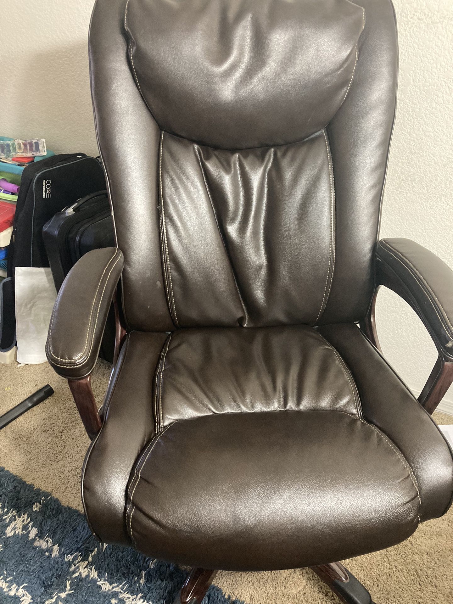 genuine leather adjustable office chair