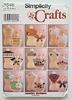 Simplicity Sewing Pattern 7646 Misses Collars Appliques S M L Uncut Used