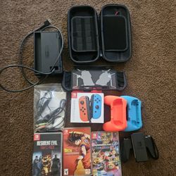 Nintendo Switch Console Bundle + 3 Games + Dock & Accessories