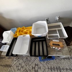 Assorted Storage Bins and Organizers