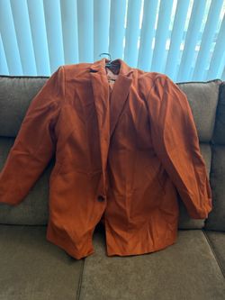 Rust Orange Single-Button Blazer