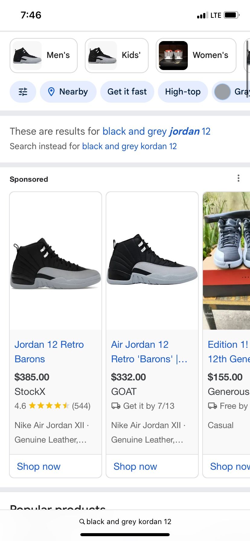 Jordan 12 Retro Barons