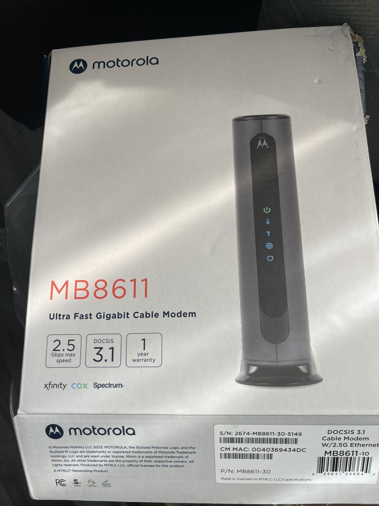Motorola MB8611 Modem