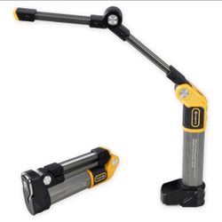 FORTO Dual-Panels Rechargeable Work Light, Magnetic Flashlight 1500 Lumens, 5000 mAh, Magnetic Base & Hook, Type-C Charging & Power Bank, 6 Lighting M
