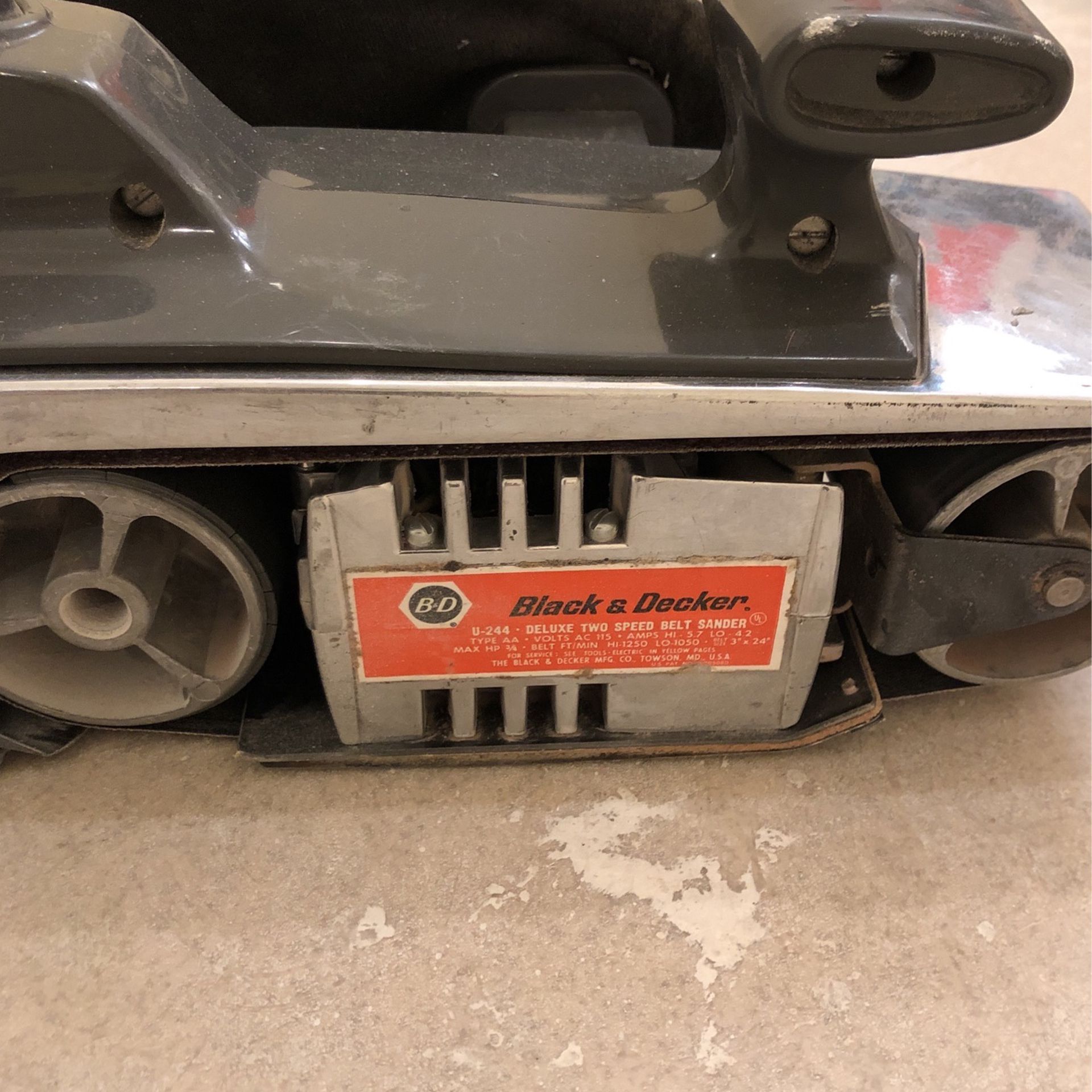 Vintage U-244 Black And Decker Belt Sander