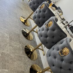 New 4 Velvet Stools Chair 