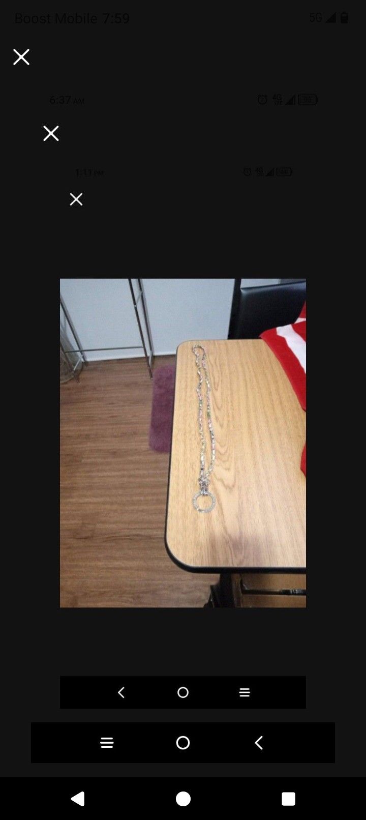 Vera Bradley Silver Tone Multi Color Fabric Necklace