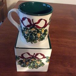 Potpourri press Misteltoe mug with box new 1992