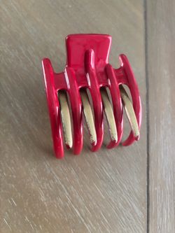 France Luxe Couture Red Gold Luxury Hair Clip