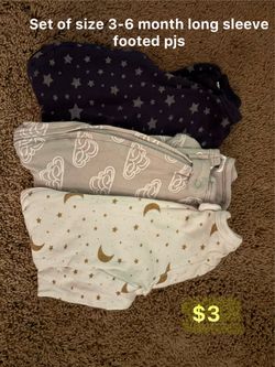 3 pack of footed, long sleeve sleepers