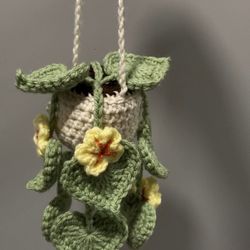 crochet plant decor. 