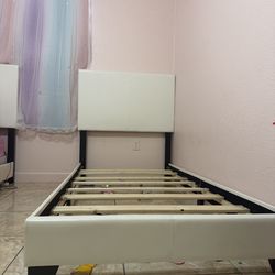 Twin size bed frame with bottom mattress support x2