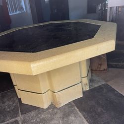 Vintage 80s Postmodern Stone Table Set (Maitland-Smith Style