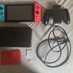 Nintendo Switch With Carrying Case Lightly Used 