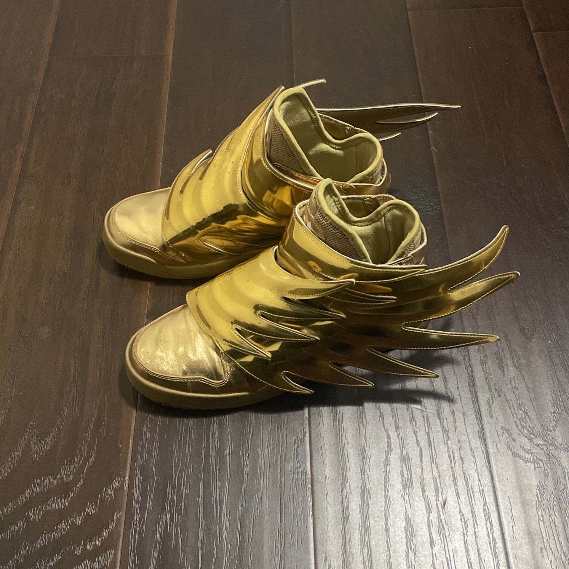 adidas gazelle silver green womens Collectible Gold Leather Adidas Jeremy Scott Wings Sneakers Shoes ( Si   Japonista