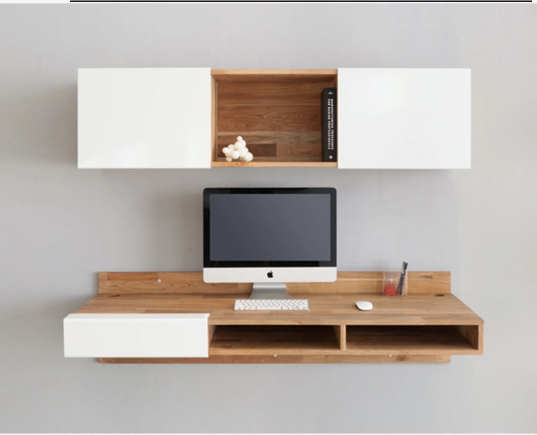 Wall Mounted Desk And Cabinet