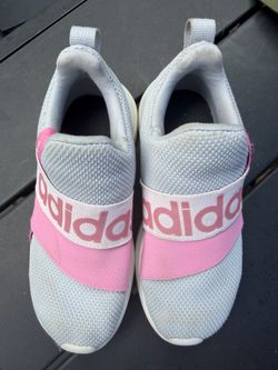 👟 Adidas Girls Slip-On Sneakers – Gray & Pink – Size 13K