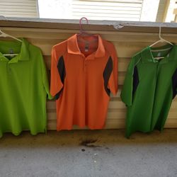 Set Of Three Airflex PGA Tour Polo Style Short Sleeve Golf Shirts Extra Large