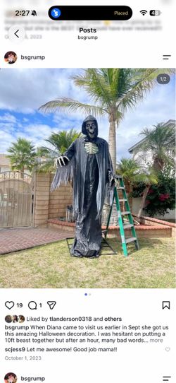 Halloween 10ft Towering Animated Reaper with Lights and Sounds