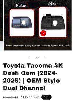 Tacoma 4K OEM-Look Dash Cam (2024-2025)
