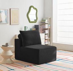 Modular Corduroy Middle Seat, 30" Single Seater Sofa with Deep Compression Couch, DIY Sectional Couch Piece for Living Room or Bedroom, No Assembly Re