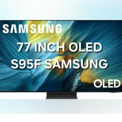 New 77 Inch OLED Samsung S95F Smart TV 4K UHD with 144 Hz refresh rate. Brand new in the box 