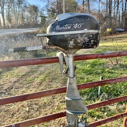 Vintage 1948 Martin “40” Outboard Motor – Original Paint & Decals