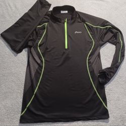 Men's Size Large Runnjng Shirt Neon Night Shirt Aasics Long Sleeve 