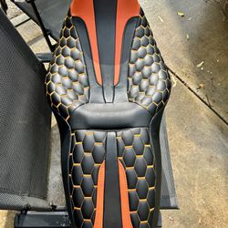 Black And Orange Cc Rider Seat For Touring Harley’s