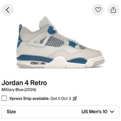 Nike Air Jordan 4 Military blue Size 10 DS