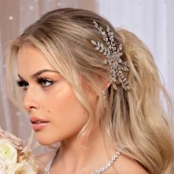 Crystal Bridal hair comb，gold Large Wedding Hair Comb, Handmade Wedding Comb