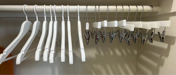 Premium White Wooden Hanger Lot (19 Total) – Topia Hanger