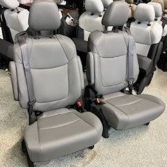 BRAND NEW GRAY LEATHER BUCKET SEATS WITH SEATBELTS 